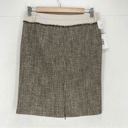 エスマックスマーラ S Max Mara コットン×ツイード 裾ジップ タイトスカート レディース 36