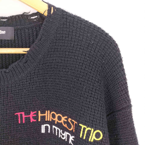 マイン MYne Broken Knit Pullover ブロークンニットプルオーバー クラッシュセーター メンズ JPN:L