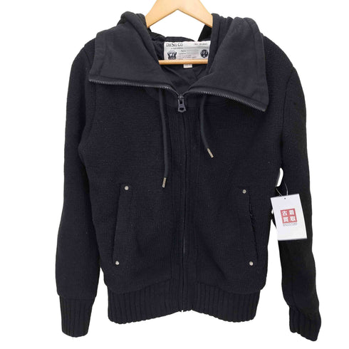 ディーゼル DIESEL 00s Switching Hoodie Knit Jacket ニット 切り替え パーカー Y2K メンズ import:S
