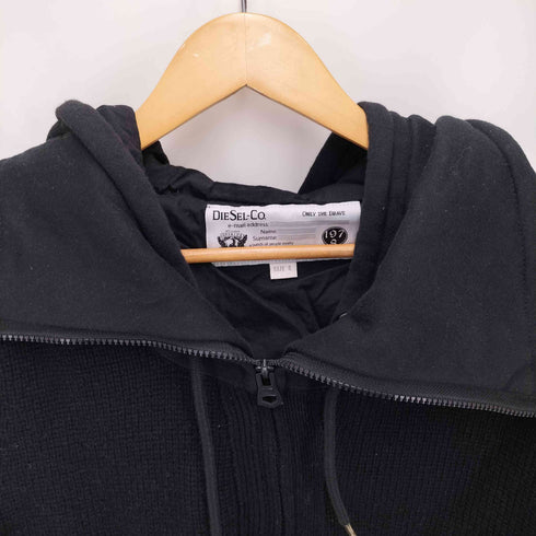 ディーゼル DIESEL 00s Switching Hoodie Knit Jacket ニット 切り替え パーカー Y2K メンズ import:S