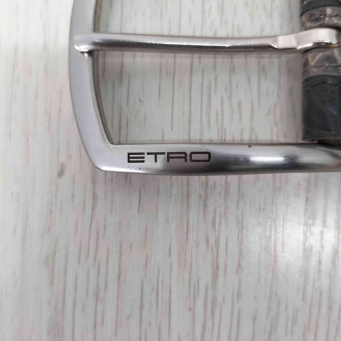 エトロ ETRO 型押しレザーベルト イタリア製 メンズ
