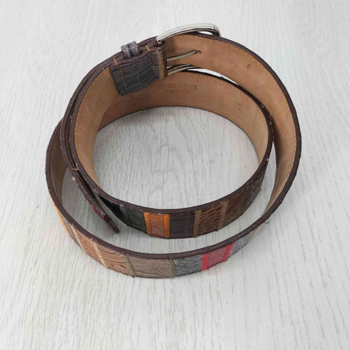 エトロ ETRO 型押しレザーベルト メンズ