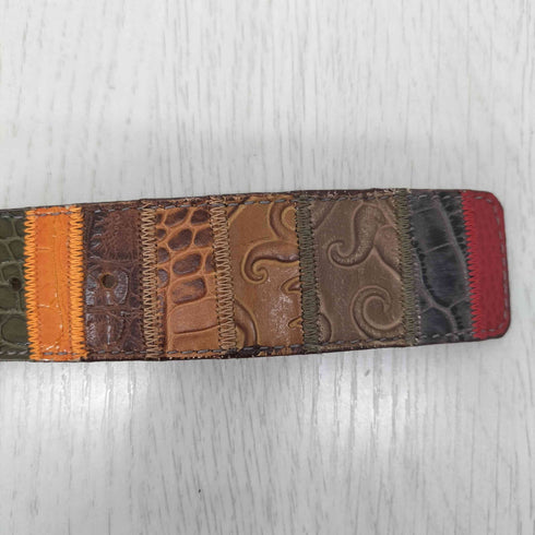 エトロ ETRO 型押しレザーベルト メンズ