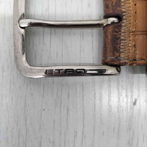 エトロ ETRO 型押しレザーベルト メンズ