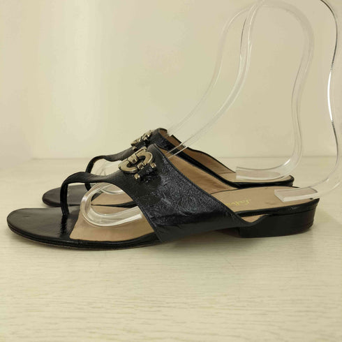 サルヴァトーレフェラガモ Salvatore Ferragamo イタリア製 ダブルガンチーニ レザー サンダル レディース 6 1/2