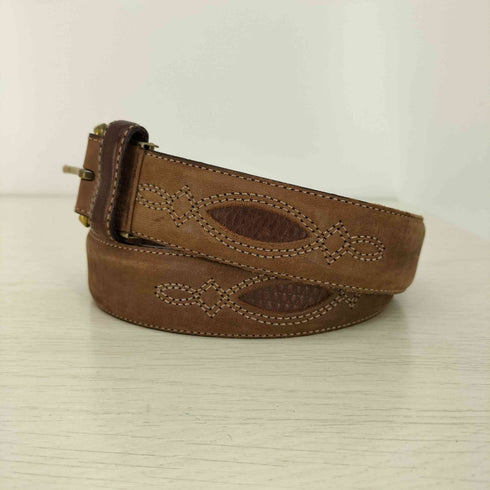 刺繍 レザーベルト メンズ