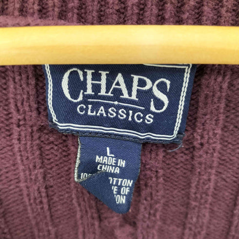 チャップス CHAPS Vネックコットンニット レディース import:L