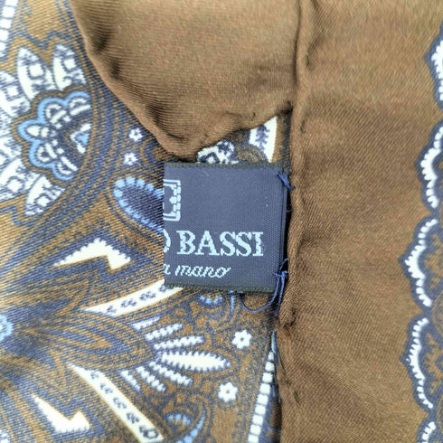 フランコバッシ FRANCO BASSI シルク ペイズリー ポケットチーフ メンズ