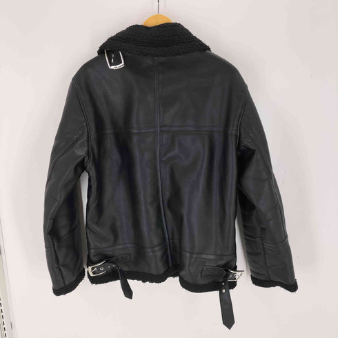 BROWN SMITH ボアフェイクレザージャケット メンズ import:L