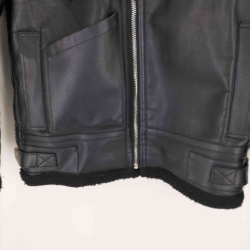 BROWN SMITH ボアフェイクレザージャケット メンズ import:L