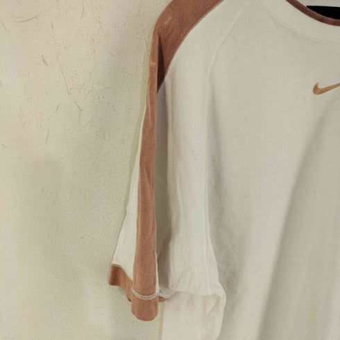 ナイキ NIKE 90-00s 黒タグ MADE IN TAIWAN スウッシュ刺繍 サイドラインラグランTシャツ メンズ JPN:XL