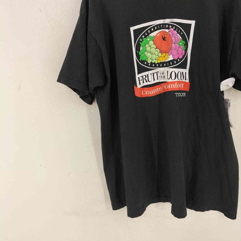 フルーツオブザルーム FRUIT OF THE LOOM 90s ロゴプリントTシャツ TOUR ブラック メンズ import:XXL
