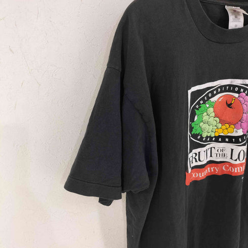 フルーツオブザルーム FRUIT OF THE LOOM 90s ロゴプリントTシャツ TOUR ブラック メンズ import:XXL