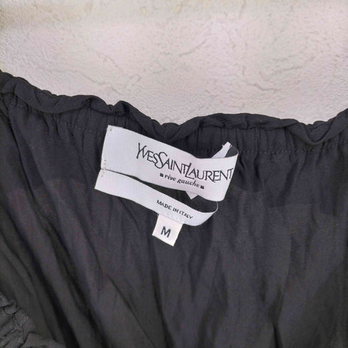 イヴサンローラン Yves Saint Laurent rive gauche MADE IN ITALY レーヨンギャザーチュールブラウス レディース import:M