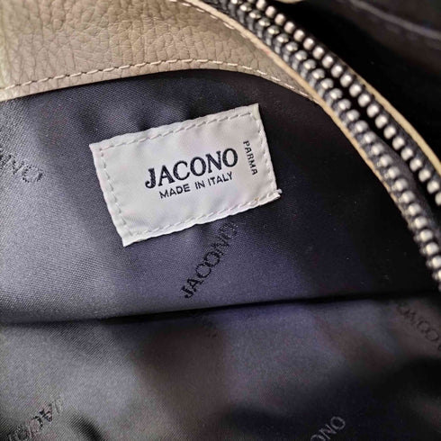 JACONO MADE IN ITALY シボ革切替 トートバッグ スナップボタン レディース