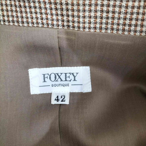フォクシー FOXEY BOUTIQUE 4Bウールチェックジャケット スカート セットアップ レディース 42
