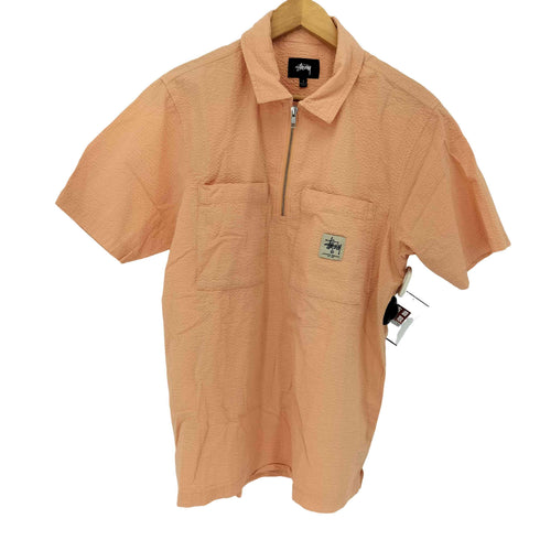 ステューシー Stussy ハーフジップ シアサッカー ワークシャツ メンズ S