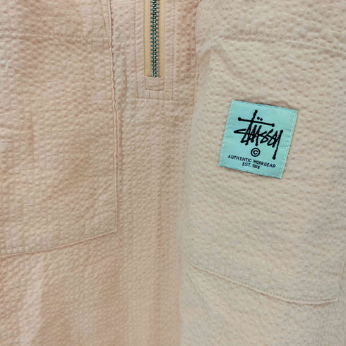 ステューシー Stussy ハーフジップ シアサッカー ワークシャツ メンズ S
