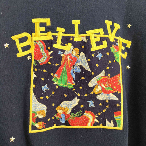 80-90s USA製 BELIEVE 刺繍 スウエット メンズ 2XL