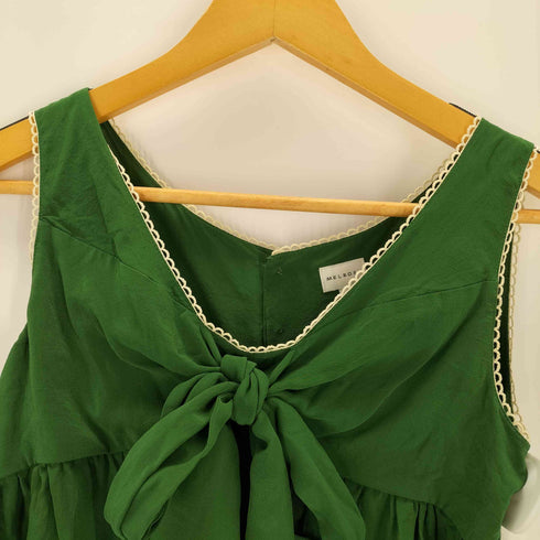 メルローズ MELROSE シルク100 リボンタンクトップ レディース