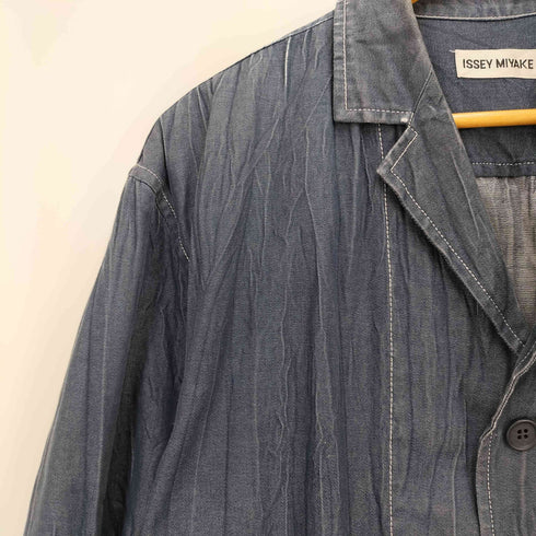 イッセイミヤケメン ISSEY MIYAKE MEN 02SS ウォッシャブル シワ加工 4B デニム ジャケット メンズ JPN:3
