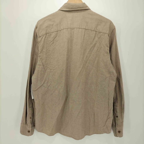 アバクロンビーアンドフィッチ Abercrombie & Fitch ワンポイント刺繍 ヘリンボーン L/S シャツ メンズ import:L