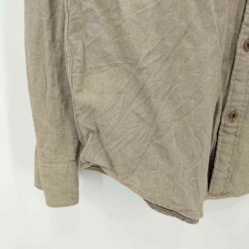 アバクロンビーアンドフィッチ Abercrombie & Fitch ワンポイント刺繍 ヘリンボーン L/S シャツ メンズ import:L