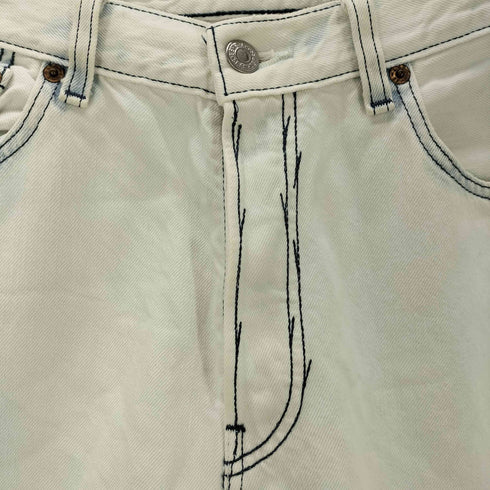 リーバイス Levis 501 ブリーチ加工 カットオフ ストレートデニムパンツ メンズ 32/34