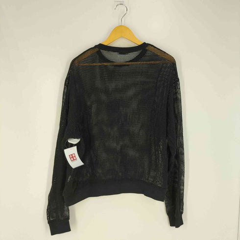 ザラ ZARA クルーネック ロングスリーブ メッシュ ニット Tシャツ メンズ import:M