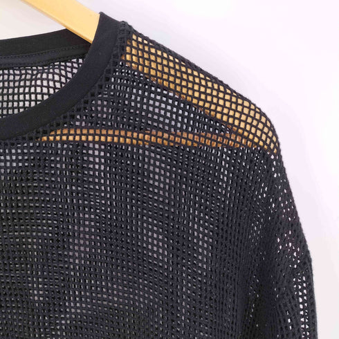 ザラ ZARA クルーネック ロングスリーブ メッシュ ニット Tシャツ メンズ import:M