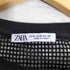 ザラ ZARA クルーネック ロングスリーブ メッシュ ニット Tシャツ メンズ import:M