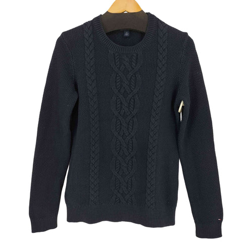 トミーヒルフィガー TOMMY HILFIGER クルーネック編み込みニット メンズ import:S