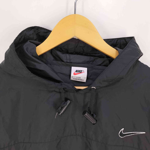 ナイキ NIKE 90s 銀タグ ロゴ刺繍 フーデッド ナイロン プルオーバー メンズ L/100