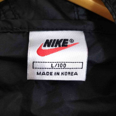 ナイキ NIKE 90s 銀タグ ロゴ刺繍 フーデッド ナイロン プルオーバー メンズ L/100