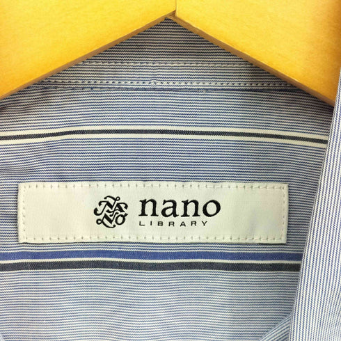 ナノライブラリー Nano library マルチストライプ カッタウェイ シャツ メンズ JPN:M