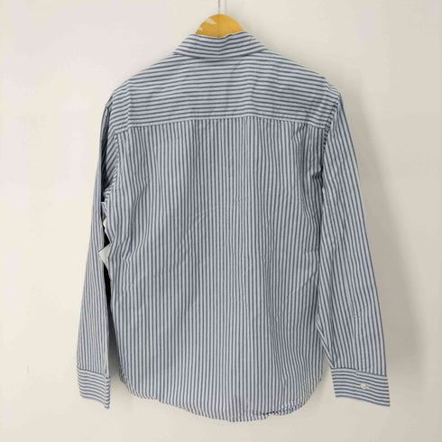 ザラ ZARA コントラストストライプシャツ メンズ import:L