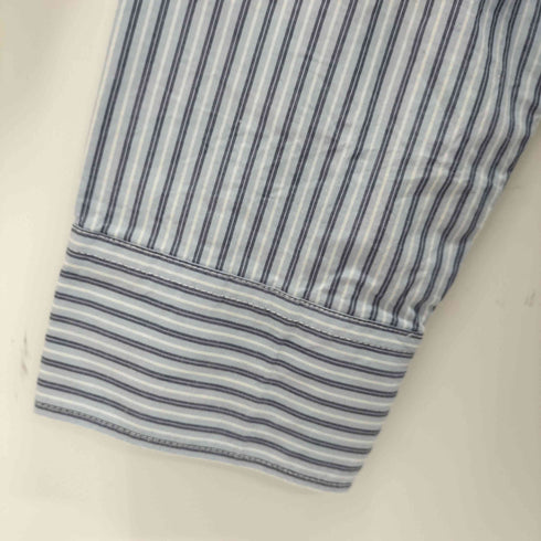 ザラ ZARA コントラストストライプシャツ メンズ import:L
