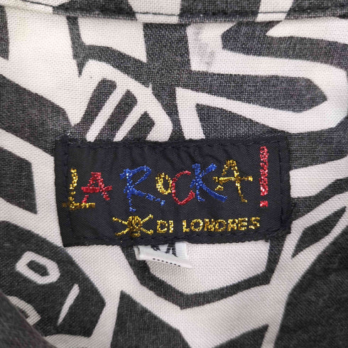 JOHNSONS LA ROCKA イギリス製 スカル柄 ロングスリーブ オープンカラーシャツ ロカビリーシャツ メンズ import:M