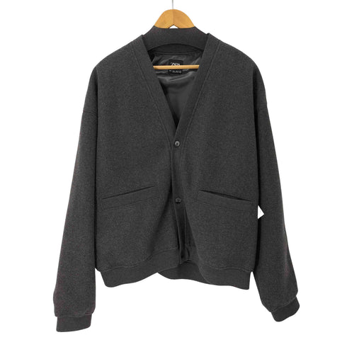 ザラ ZARA フランネルカーディガン メンズ import:L