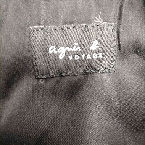 アニエスベーボヤージュ agnes b. VOYAGE カウレザー切替 ナイロン 舟形トートバッグ レディース