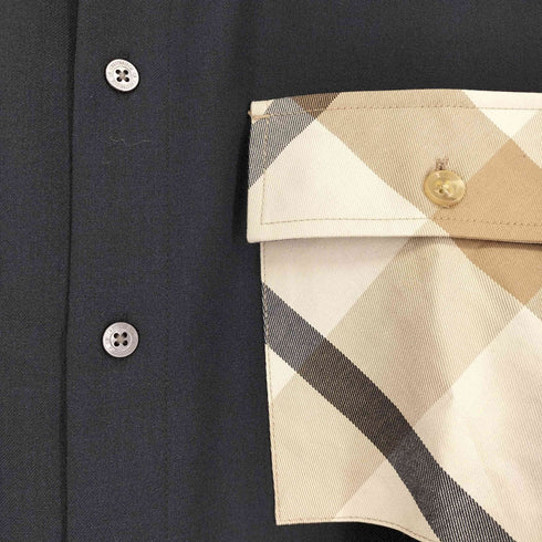 ブラックレーベルクレストブリッジ BLACK LABEL CRESTBRIDGE ポケットチェック バンドカラーシャツ メンズ JPN:M