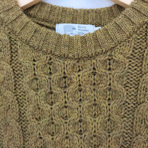ケリーウーレンミルズ kerry woollen mills アランケーブルクルーネックセーター メンズ 40