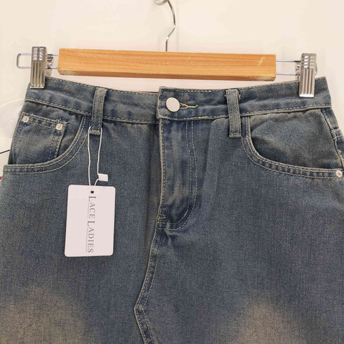 USED加工 バッグスリットデニムスカート レディース JPN:M