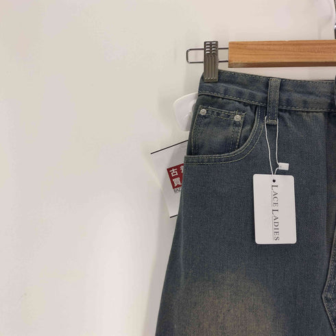 USED加工 バッグスリットデニムスカート レディース JPN:M