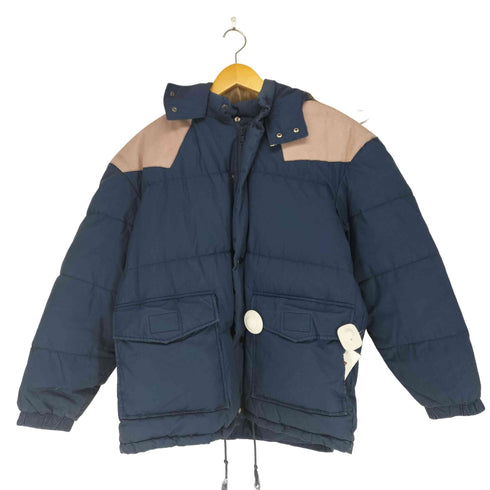 A.S-STUDIO MEN ヨークレザー切替 フーデッドダウンジャケット メンズ
