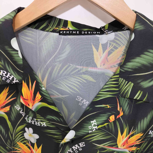 KRHYME DESIGN TROPICAL PINT SHIRT 開襟 オープンカラー オーバーサイズ アロハ S/S シャツ メンズ import:XL
