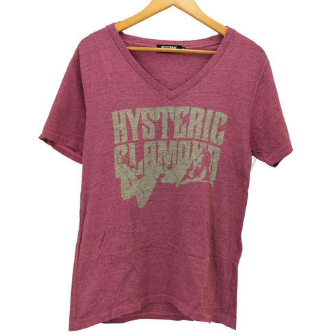 ヒステリックグラマー HYSTERIC GLAMOUR ヒスガール ロゴ抜染 プリント Vネック カットソー Y2K メンズ JPN:M