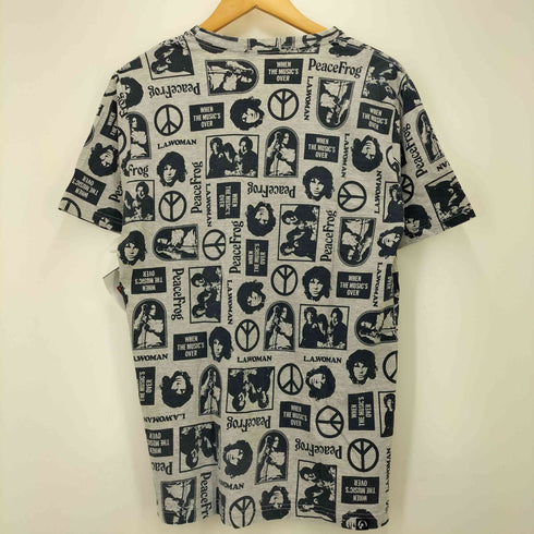 ヒステリックグラマー HYSTERIC GLAMOUR コラボ PeaceFrog バンド 総柄 Uネック カットソー Y2K メンズ JPN:M