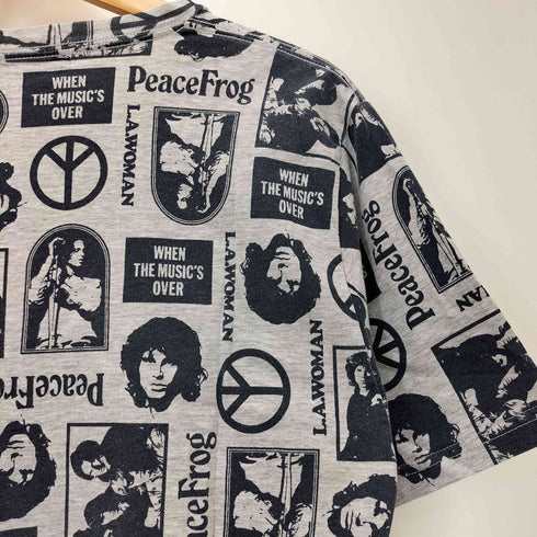 ヒステリックグラマー HYSTERIC GLAMOUR コラボ PeaceFrog バンド 総柄 Uネック カットソー Y2K メンズ JPN:M