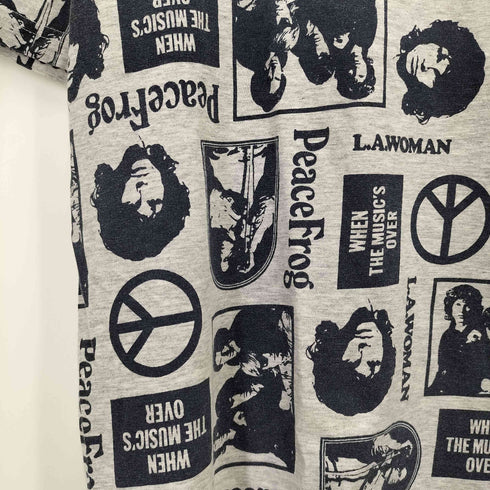 ヒステリックグラマー HYSTERIC GLAMOUR コラボ PeaceFrog バンド 総柄 Uネック カットソー Y2K メンズ JPN:M